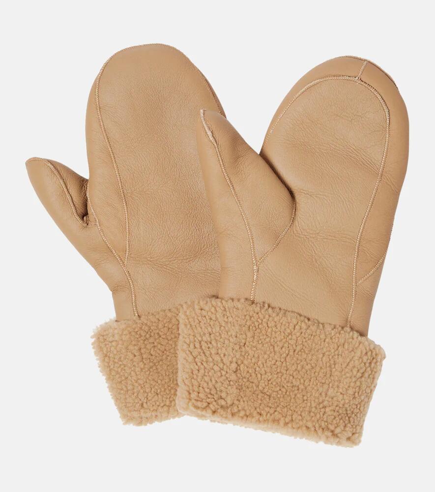 Yves Salomon Shearling-trimmed leather mittens Cover