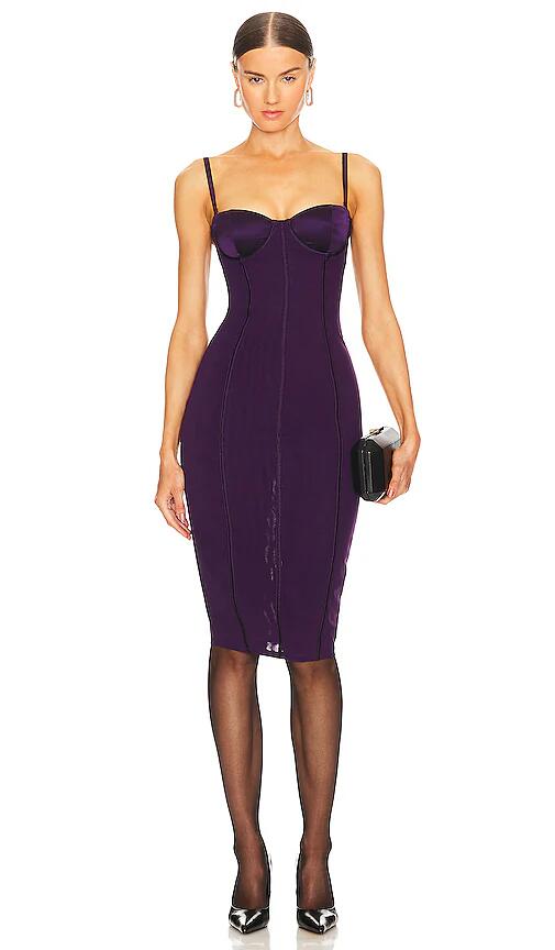 fleur du mal Mesh Midi Bustier Dress in Purple Cover