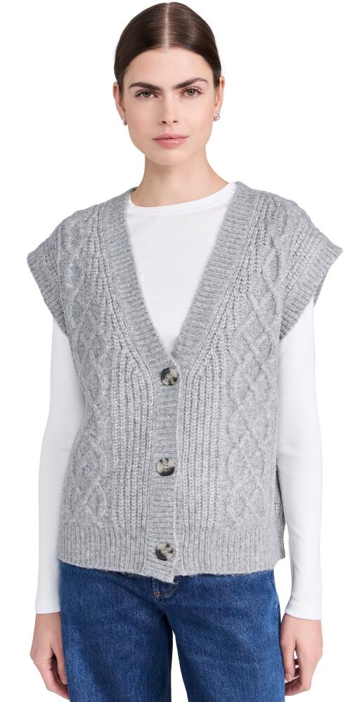 525 Paige Button Front Cable Vest Smoke Grey Cover