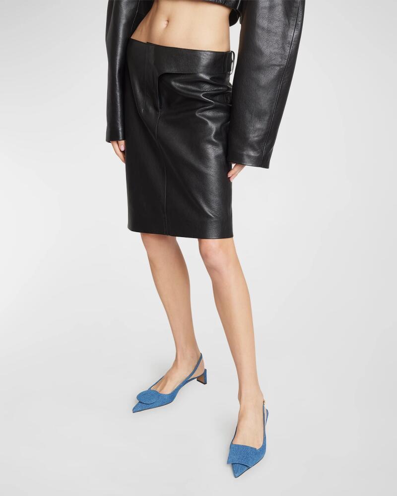 Jacquemus Obra Straight Leather Skirt Cover