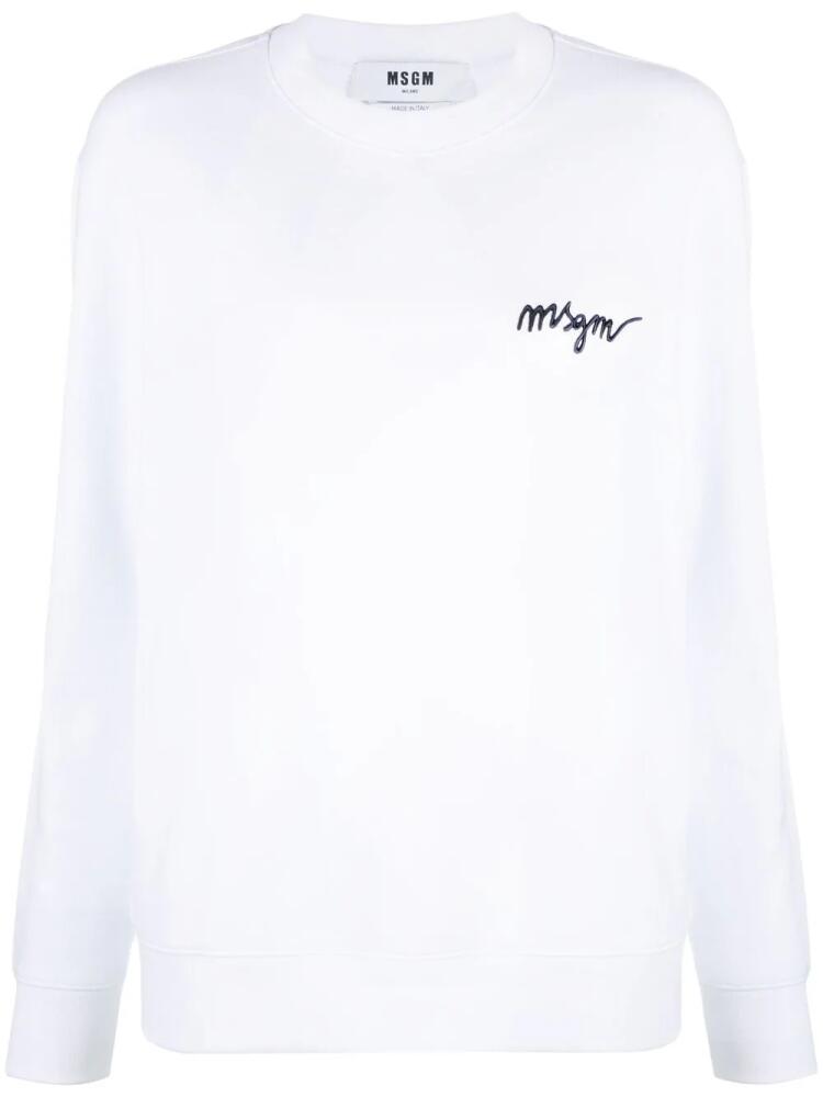 MSGM embroidered logo sweatshirt - White Cover