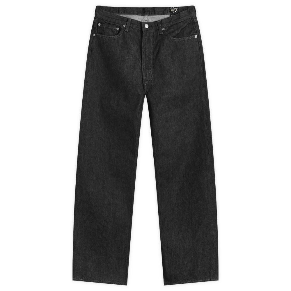 orSlow Men's 101 Dad Fit Denim Jeans in Black Denim Stone Cover