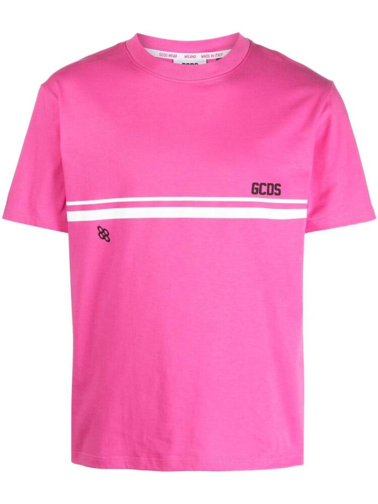 GCDS logo-print short-sleeve t-shirt - Pink Cover