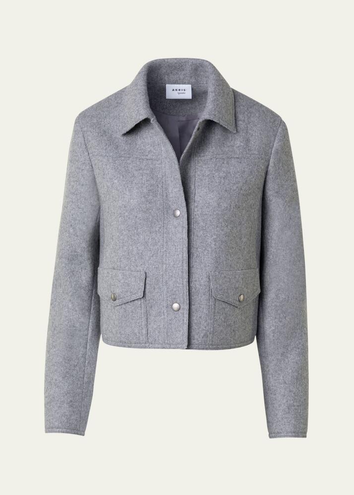 Akris punto Felted Wool-Blend Short Jacket Cover