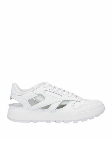 Maison Margiela Woman Sneakers White Soft Leather, Textile fibers Cover