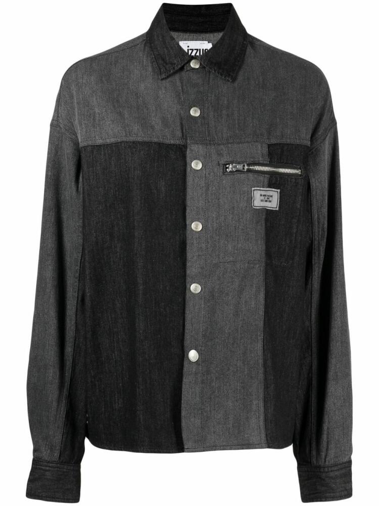 izzue panelled denim shirt - Grey Cover