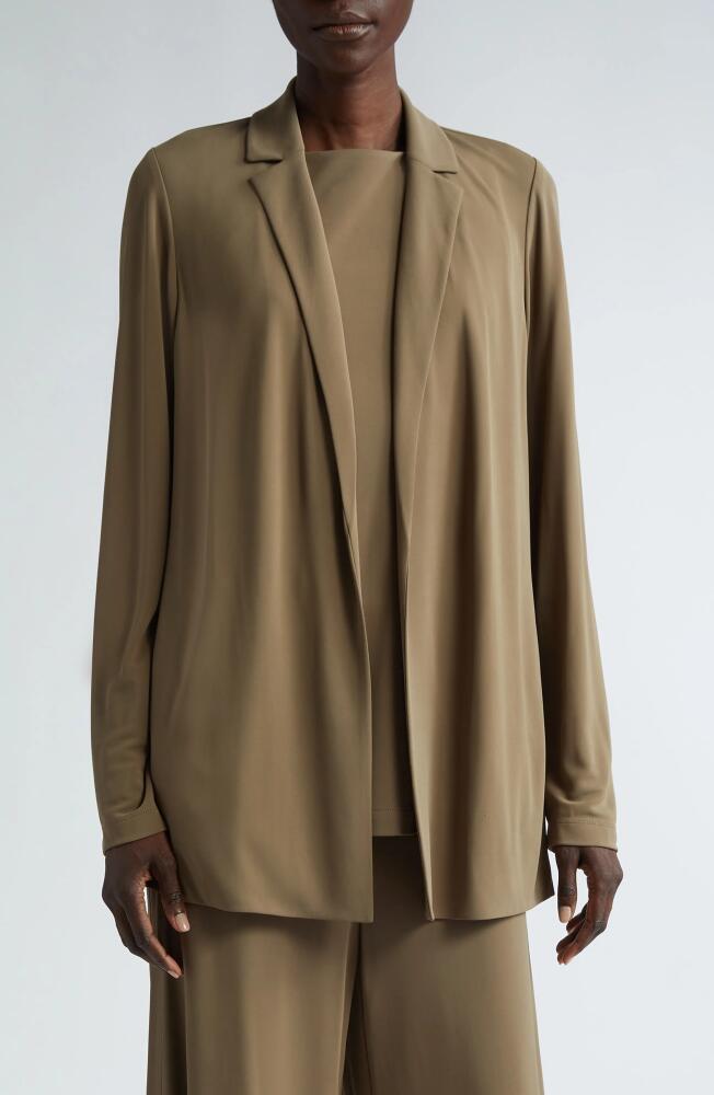 Lafayette 148 New York Open Front Matte Jersey Jacket in Concrete Cover