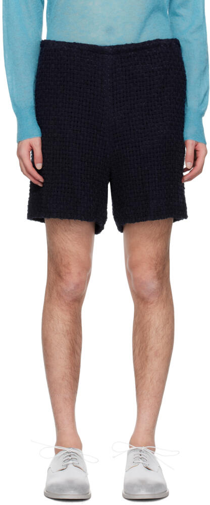 AURALEE Navy Homespun Shorts Cover