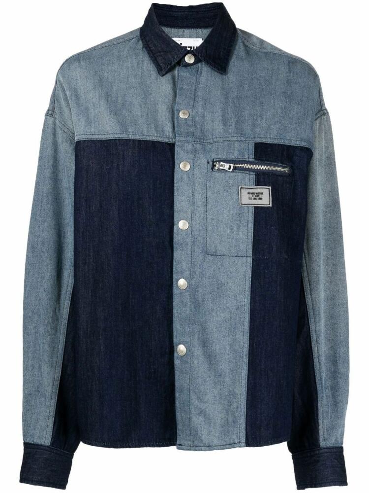 izzue panelled denim shirt - Blue Cover