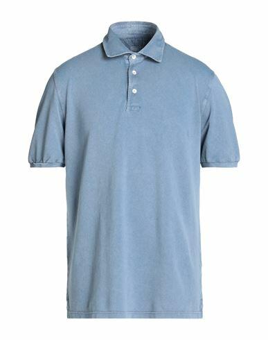 Fedeli Man Polo shirt Slate blue Cotton Cover