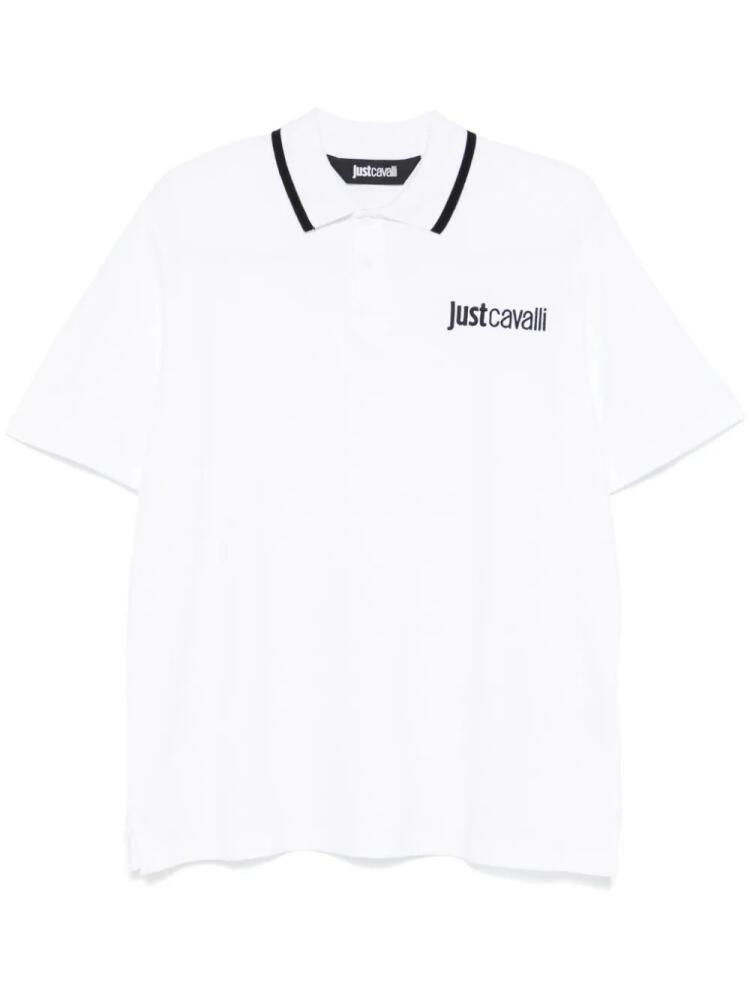 Just Cavalli logo-embroidered polo shirt - White Cover