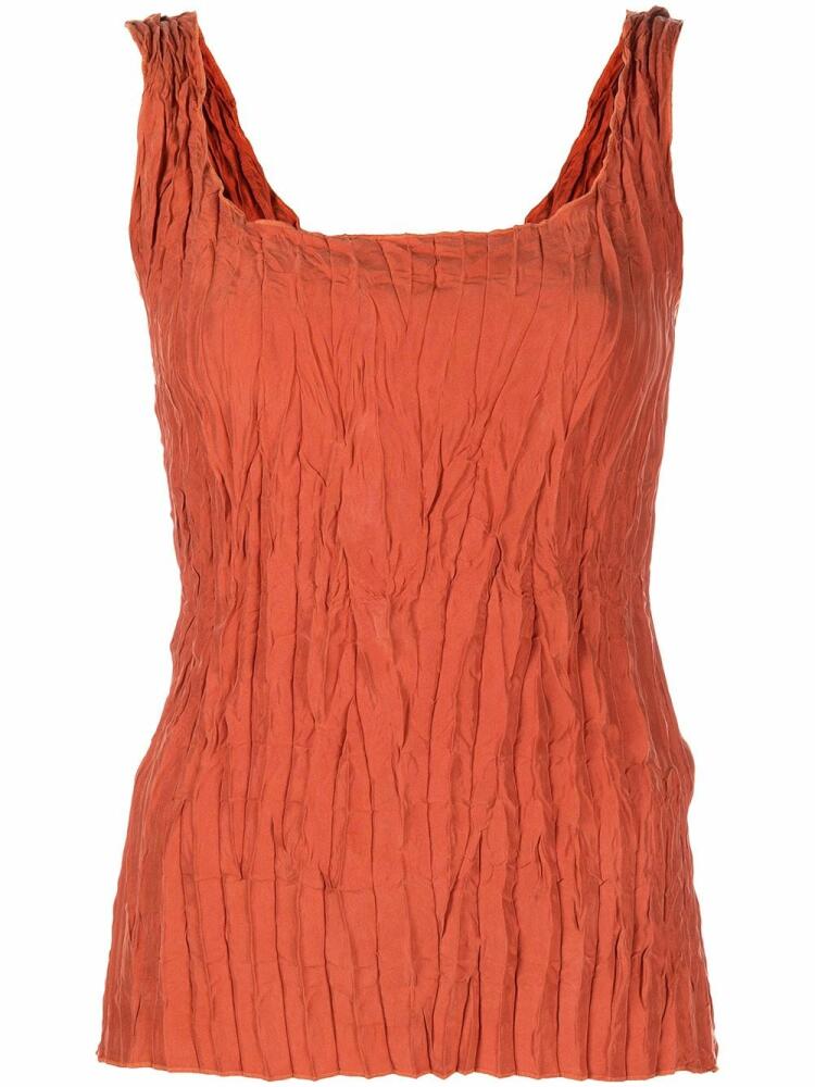 TOTEME square-neck gathered tank top - Orange Cover