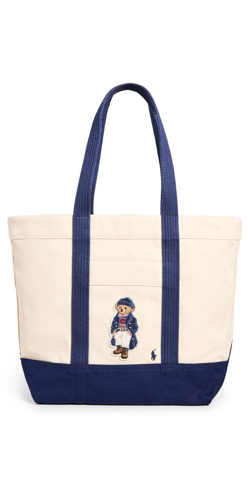 Polo Ralph Lauren Canvas Medium Polo Bear Tote Ecru/Navy Cover