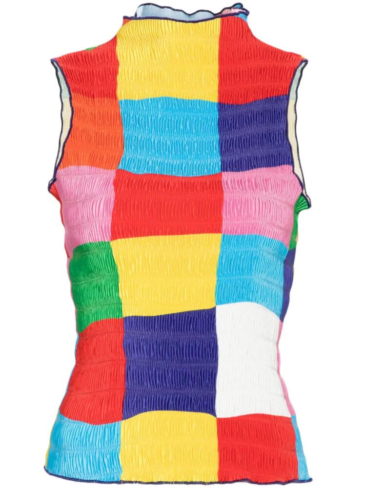 Sunnei Drama Frise colour-block tank top - Blue Cover