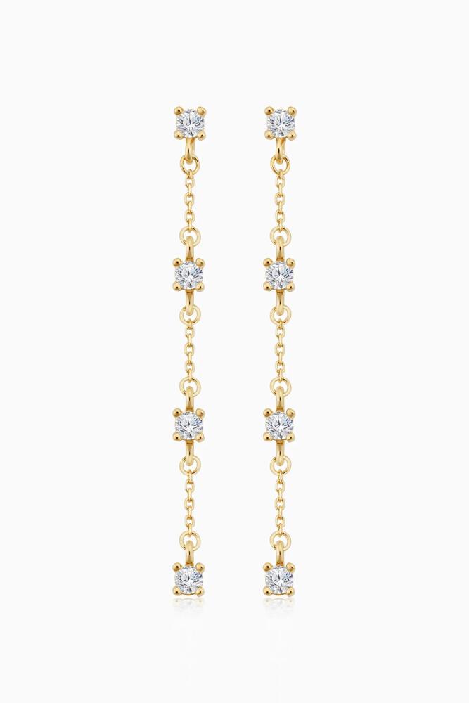 Oradina 14K Yellow Gold Seeing Sparks Drop Earrings Cover