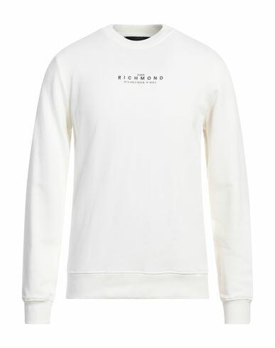 John Richmond Man Sweatshirt Off white Cotton, Polyester Cover