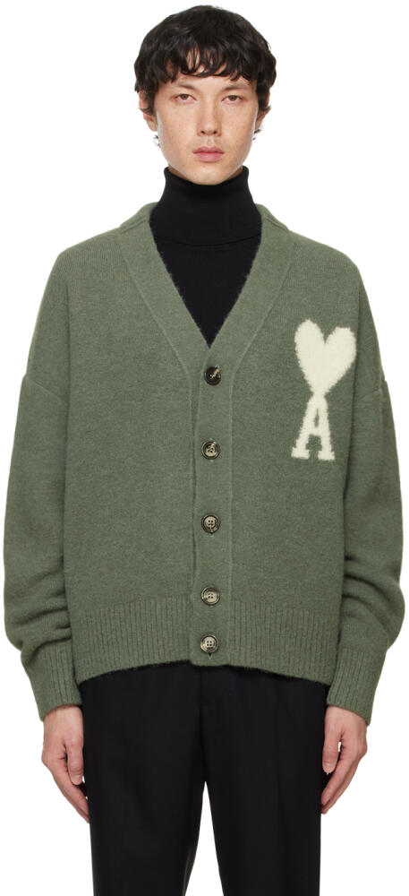 AMI Paris Green Ami De Cœur Cardigan Cover