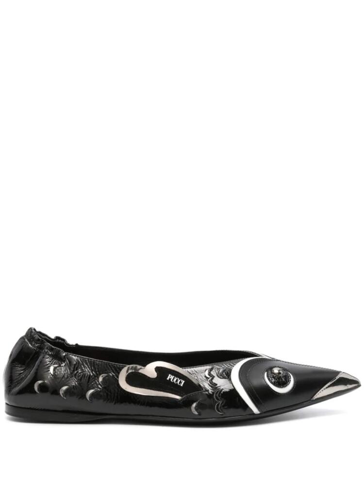 PUCCI Pucci Me leather ballerina shoes - Black Cover