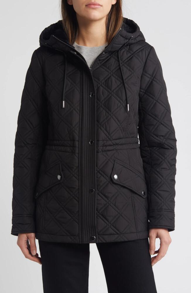 MICHAEL Michael Kors Diamond Quilted Hooded Jacket in Black Cover