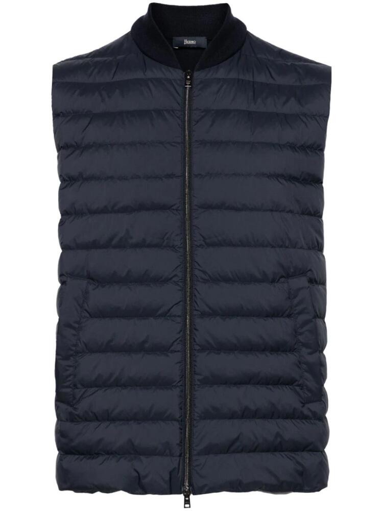 Herno Ecoage zip-up down gilet - Blue Cover