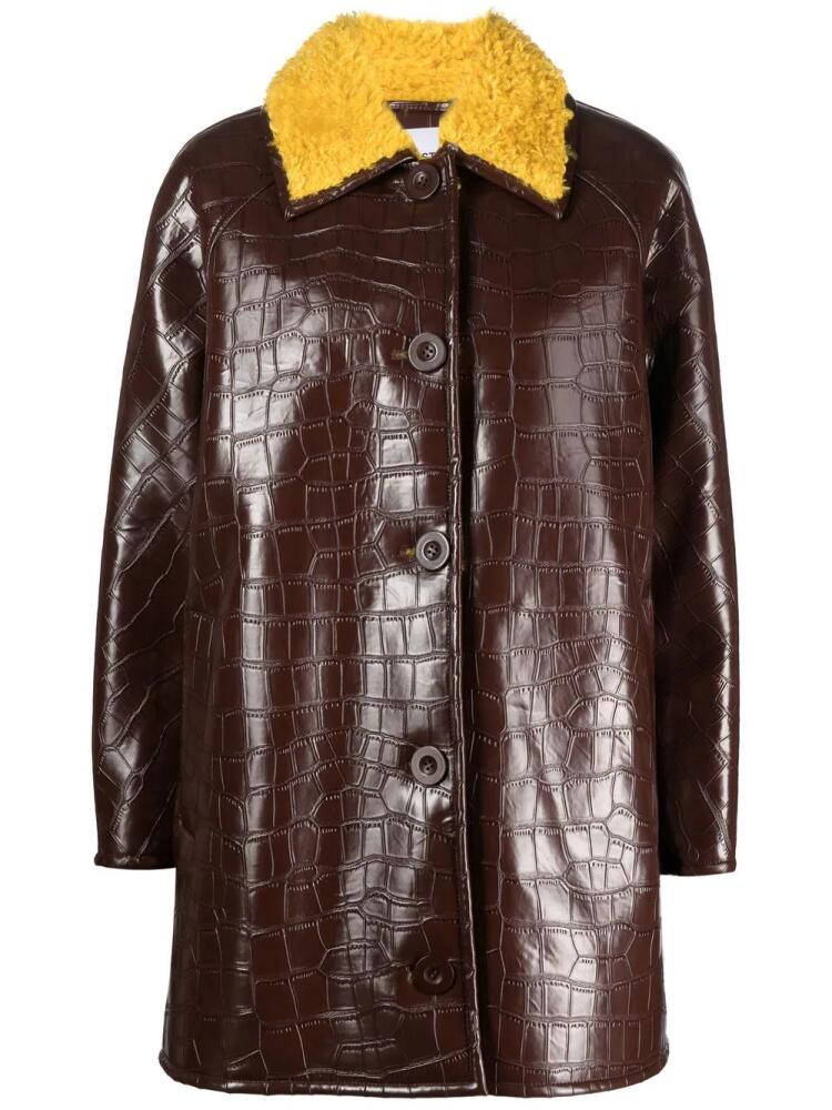 STAND STUDIO long-sleeve faux-leather jacket - Brown Cover