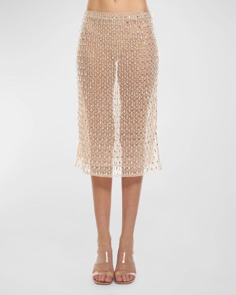 Des Phemmes Drop Embroidery Midi Skirt Cover