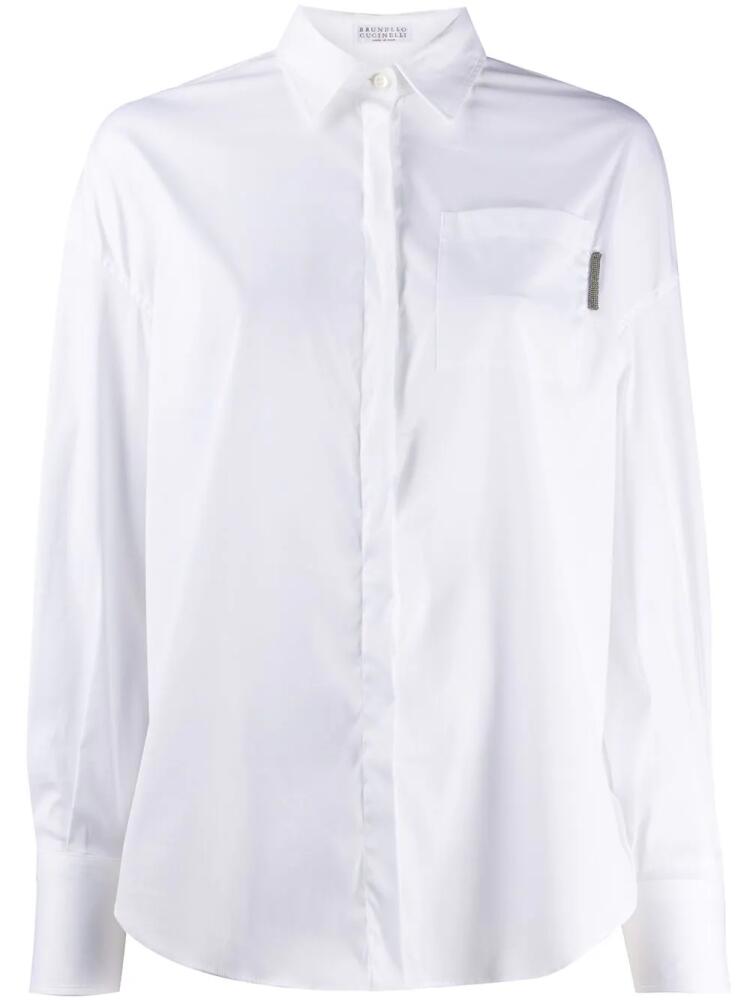 Brunello Cucinelli plain long-sleeved shirt - White Cover