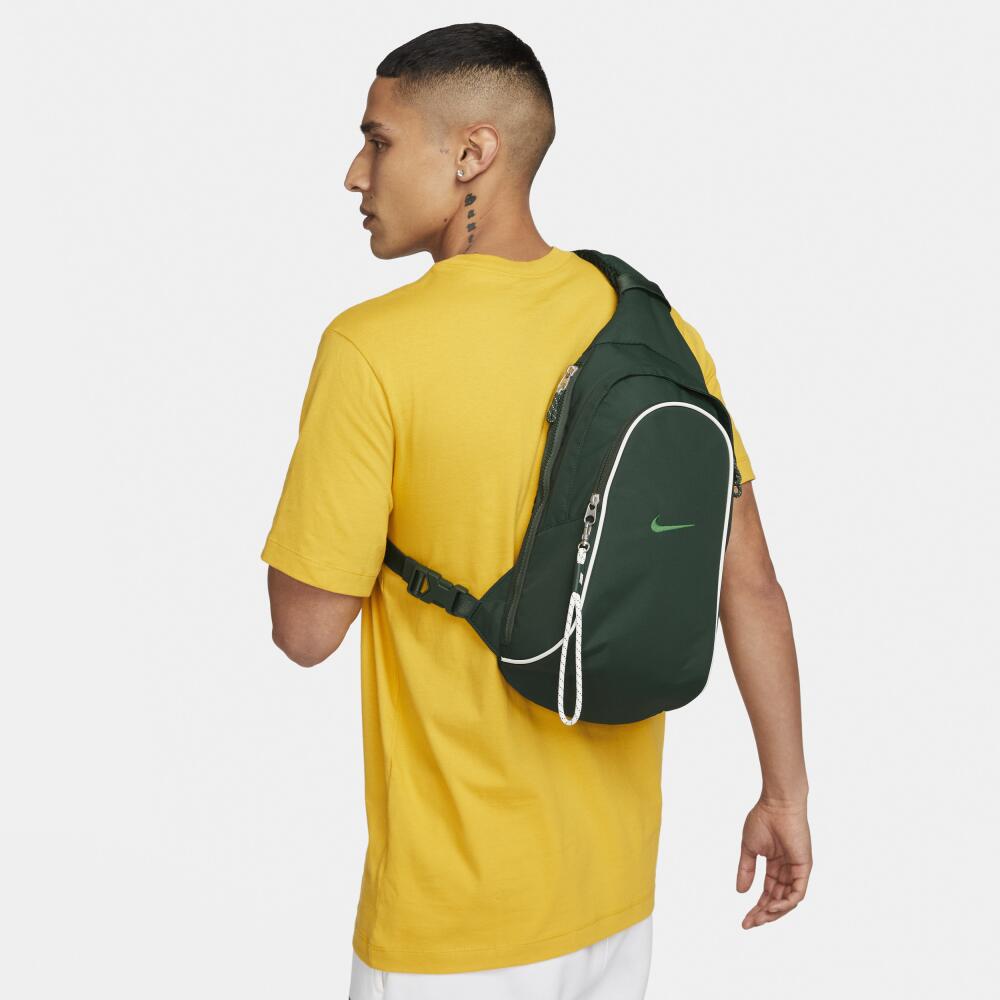 Unisex Nike Sportswear Essentials Sling Bag (8L) in Green Cover