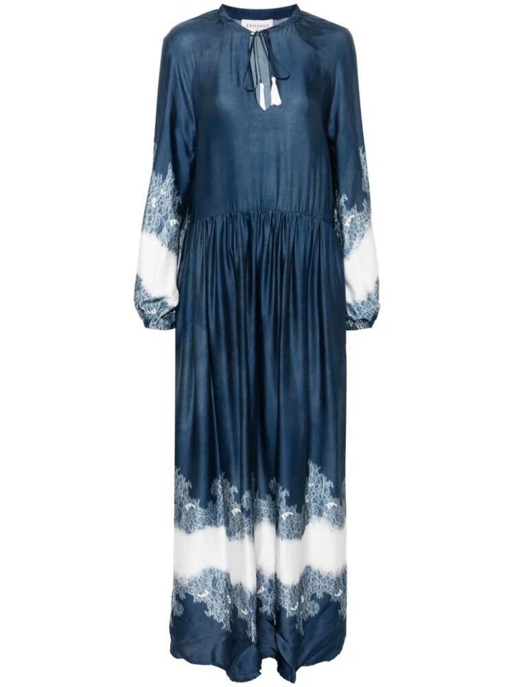 ERMANNO FIRENZE lace-print maxi dress - Blue Cover