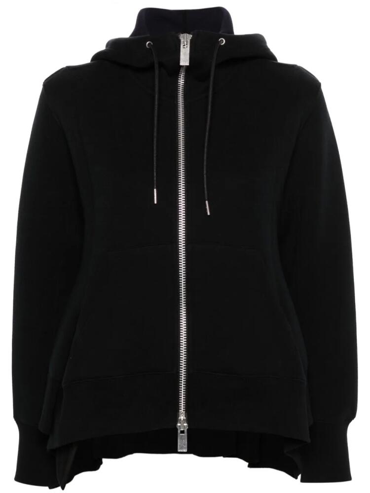 sacai asymmetric zip-up hoodie - Black Cover