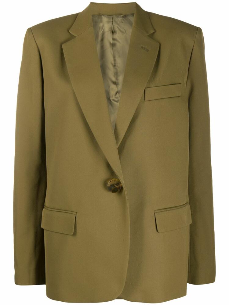 The Attico plain single breasted blazer - Green Cover