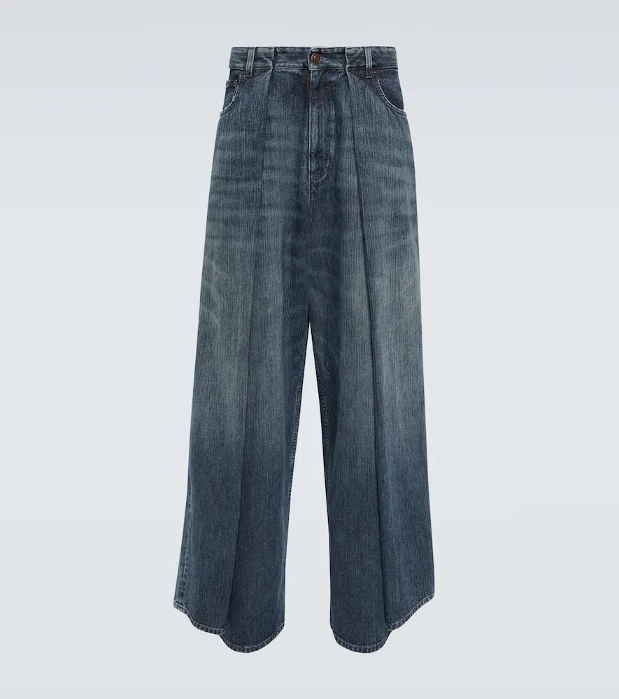 Balenciaga Pleated high-rise wide-leg jeans Cover