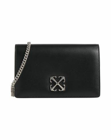 Off-white Woman Cross-body bag Black Leather Cover