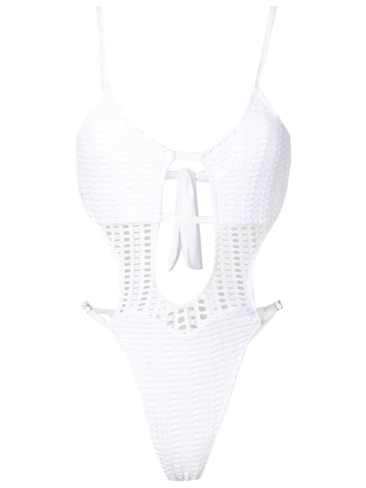 Amir Slama open-knit cut-out one-piece - White Cover