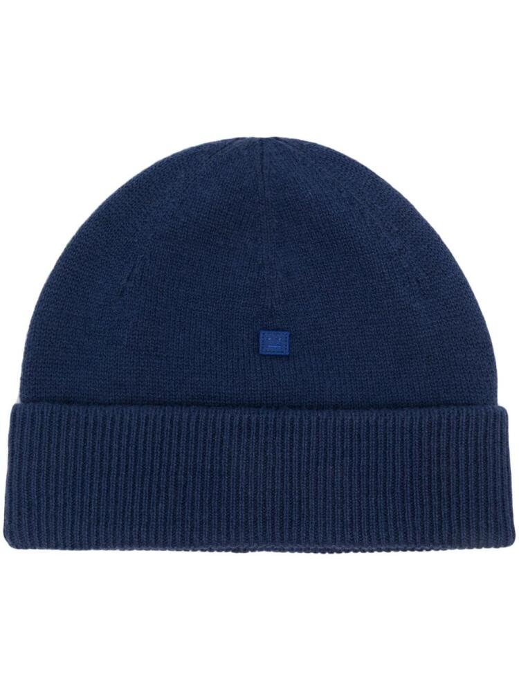 Acne Studios turn-up brim wool beanie - Blue Cover