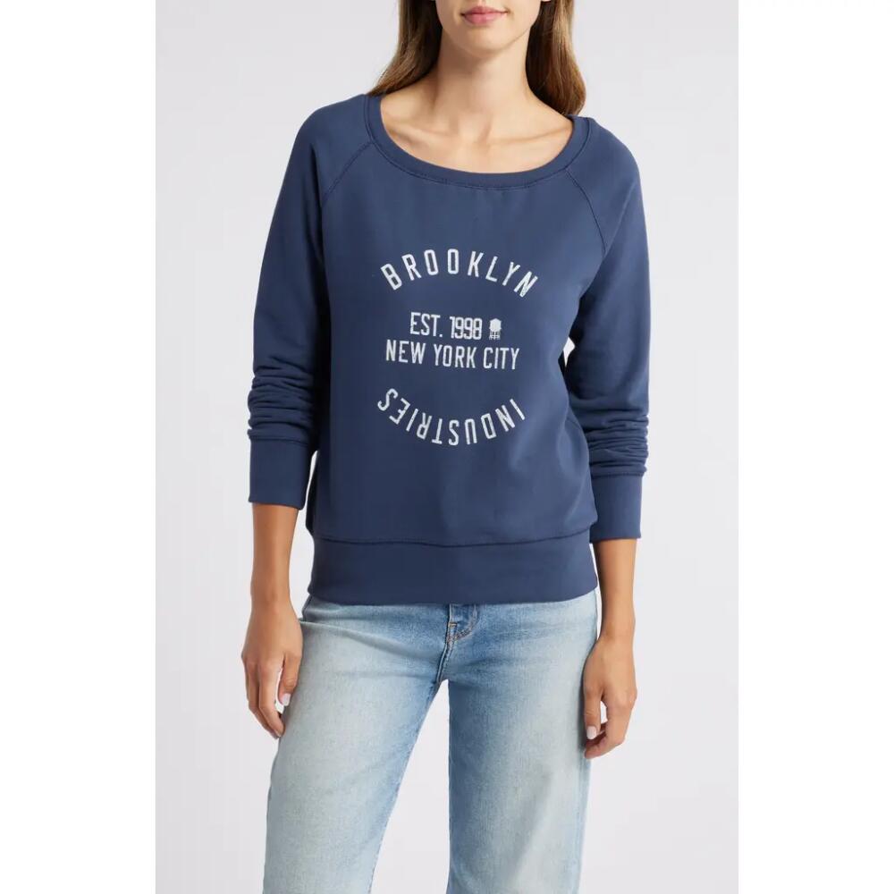 Brooklyn Industries Circle Logo Cotton Graphic Sweatshirt in Mood Indigo Cover