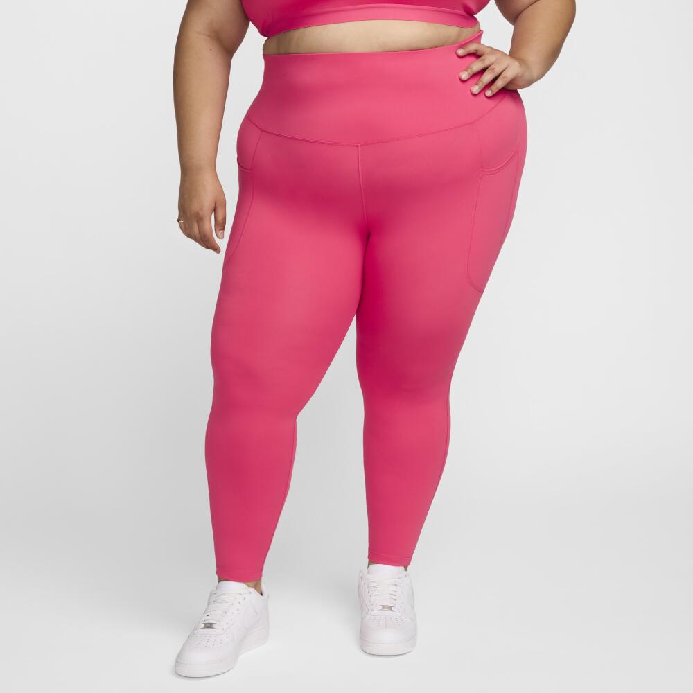 Nike Women's One High-Waisted 7/8 Leggings with Pockets (Plus Size) in Pink Cover