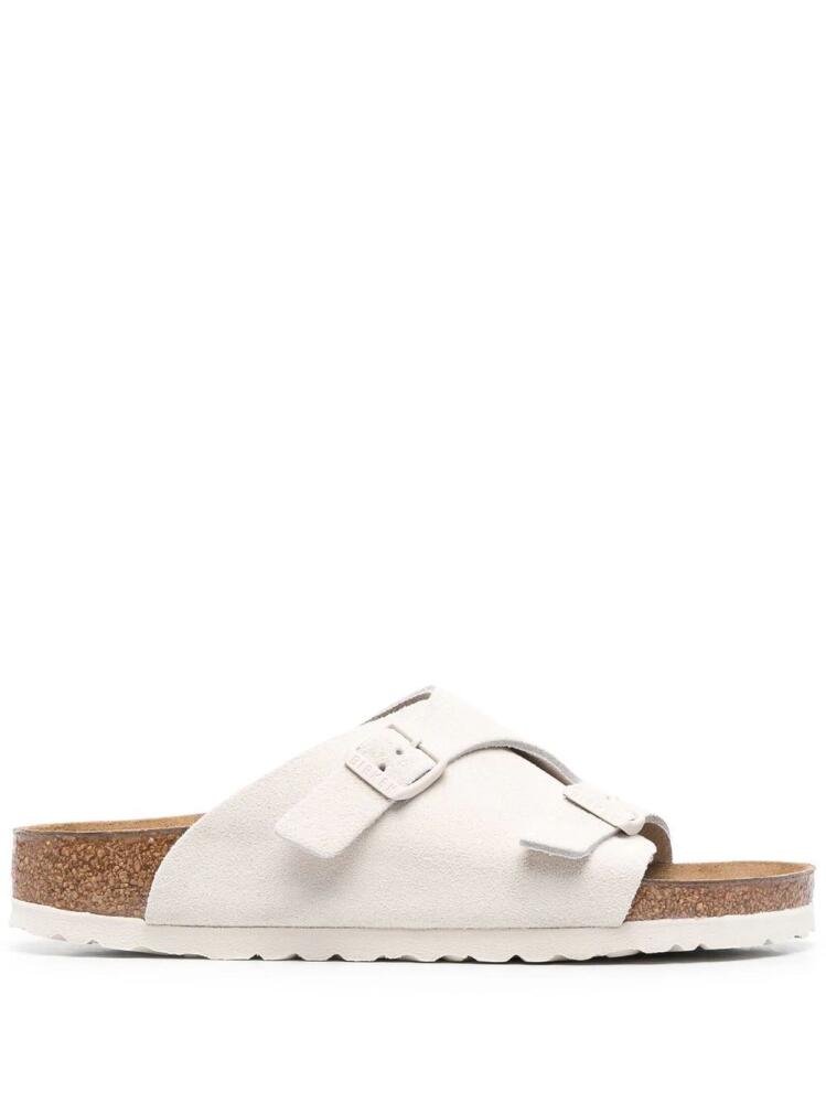 Birkenstock Zürich suede slip-on sandals - White Cover