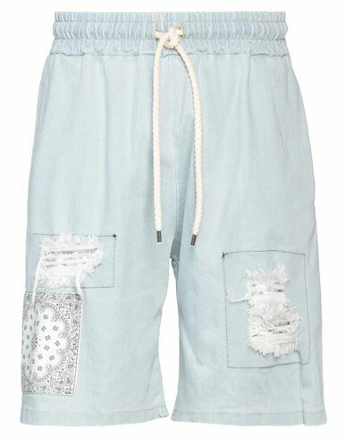 Takeshy Kurosawa Man Denim shorts Blue Cotton, Elastane Cover