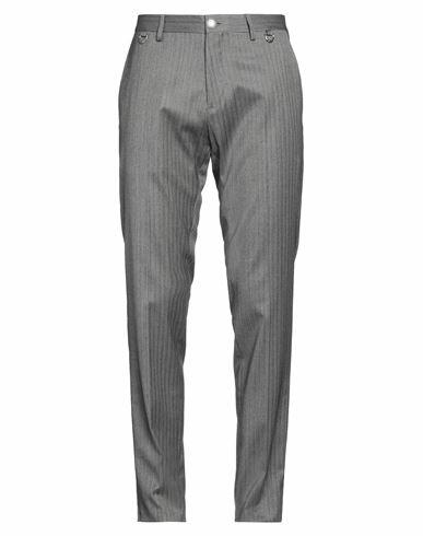 John Richmond Man Pants Grey Virgin Wool, Viscose, Nylon, Elastane Cover