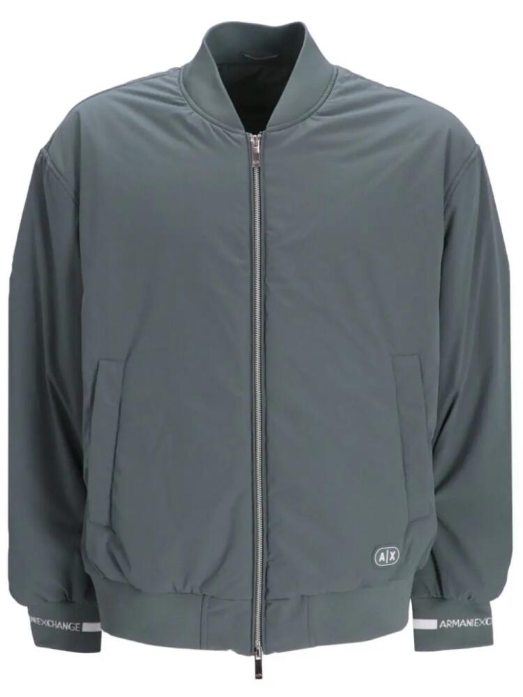 Armani Exchange rubberised-logo bomber jacket - Grey Cover