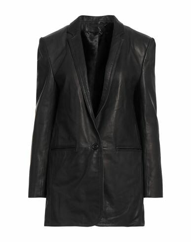 Blk Dnm Woman Blazer Black Lambskin Cover