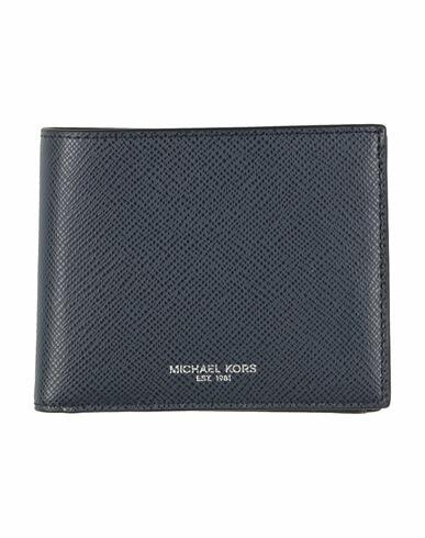 Michael Kors Mens Harrison Money Piece Man Wallet Navy blue Bovine leather Cover