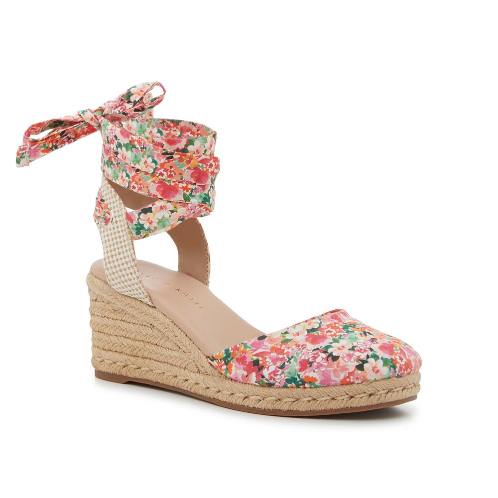 Kelly & Katie Goldie Espadrille Wedge Sandal | Women's | Rose Pink/Natural Beige/Green Floral Print Cover