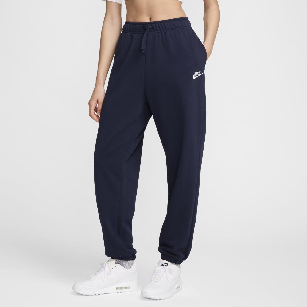 Women's Nike Sportswear Club Fleece Mid-Rise Oversized Sweatpants in Blue Cover