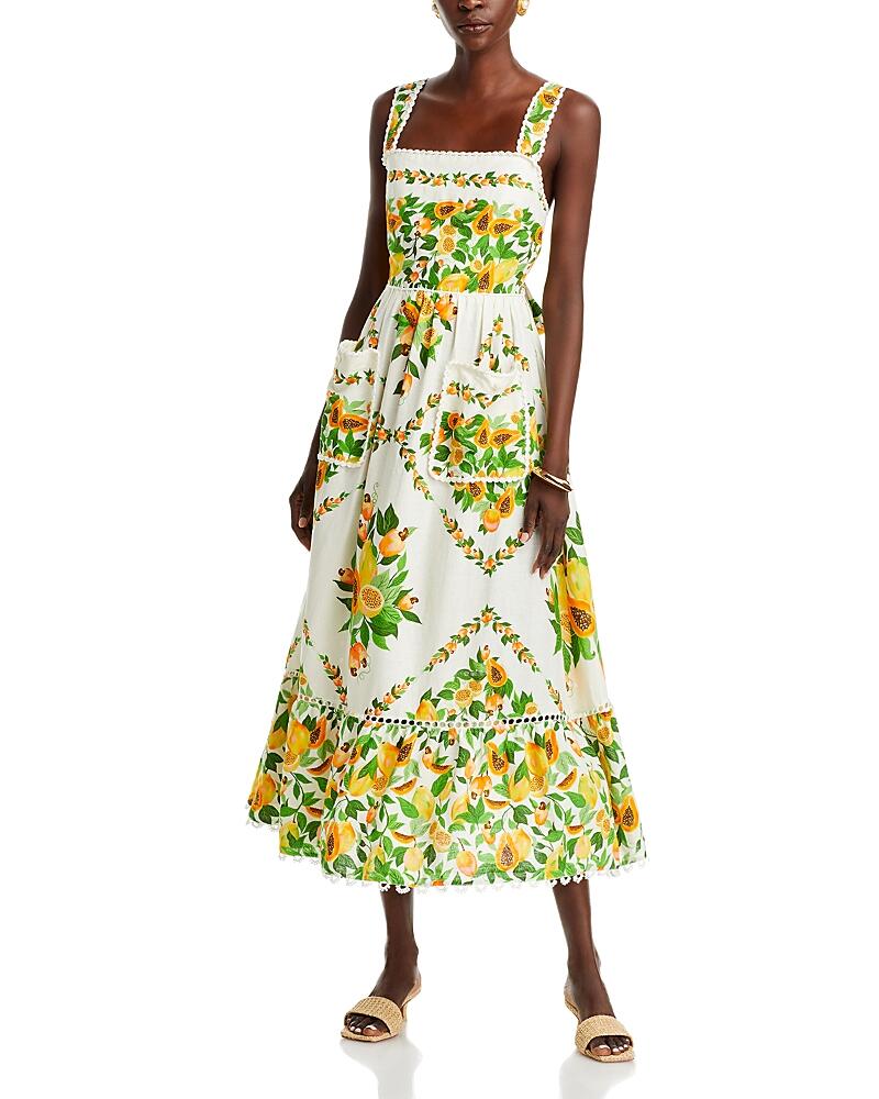 Farm Rio Papaya Salad Midi Dress Cover