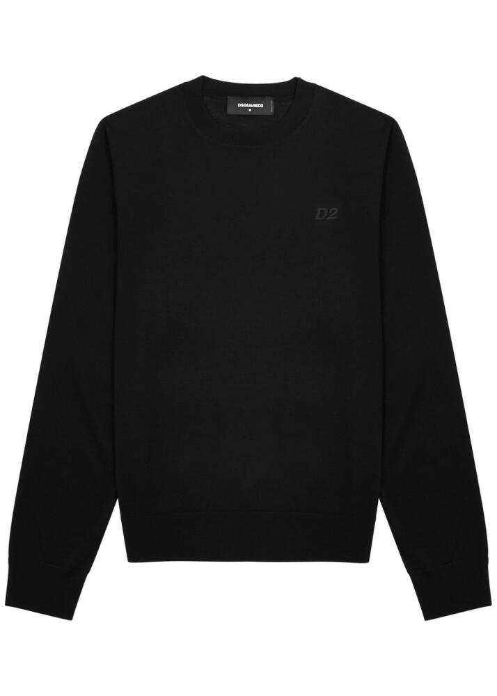 DSQUARED2 Logo-embroidered Wool Jumper - Black Cover