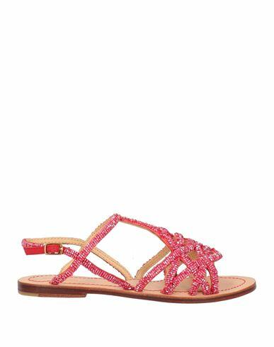 Malìparmi Woman Sandals Red Textile fibers Cover