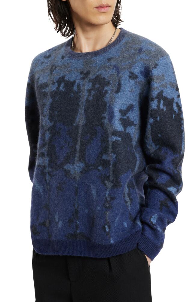 John Varvatos Alvaraes Abstract Cashmere Crewneck Sweater in Cobalt Cover