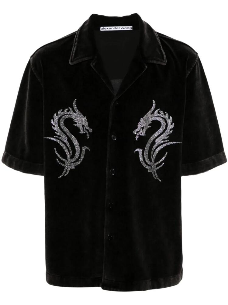 Alexander Wang Dragon Hotfix velour shirts - Black Cover